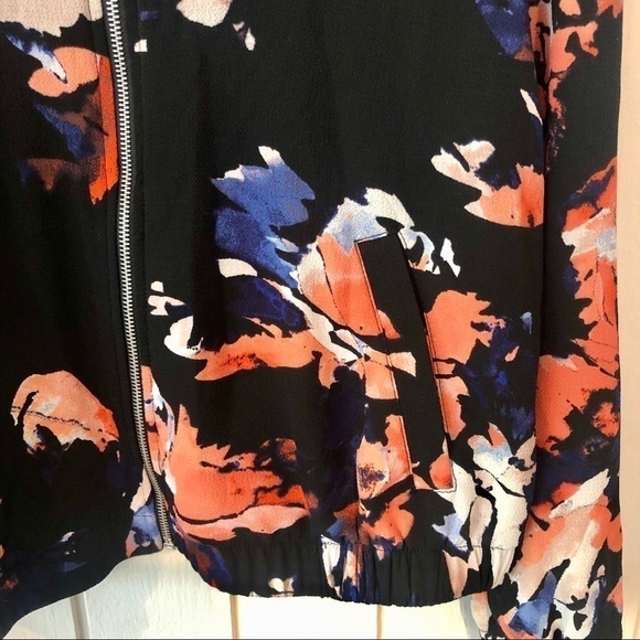 Apt. 9 Black Floral Bomber Jacket - Picture 4 of 6